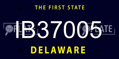 IB37005 Delaware License Plate