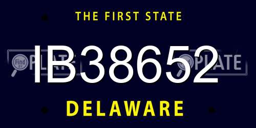 IB38652 Delaware License Plate