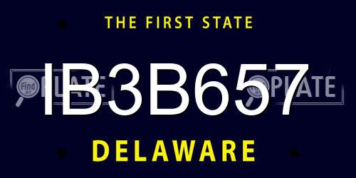 IB3B657 Delaware License Plate
