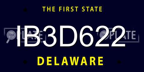 IB3D622 Delaware License Plate