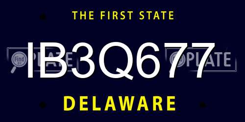IB3Q677 Delaware License Plate