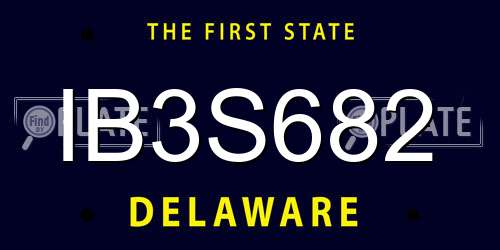 IB3S682 Delaware License Plate