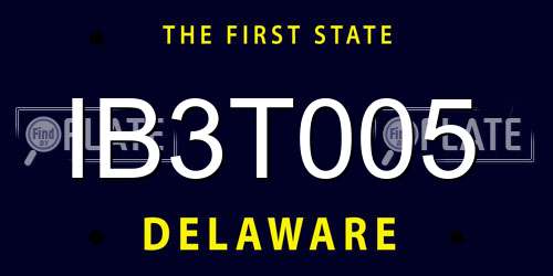 IB3T005 Delaware License Plate