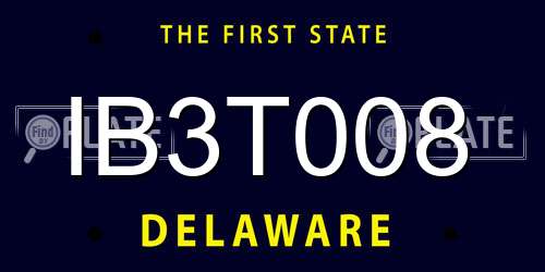 IB3T008 Delaware License Plate
