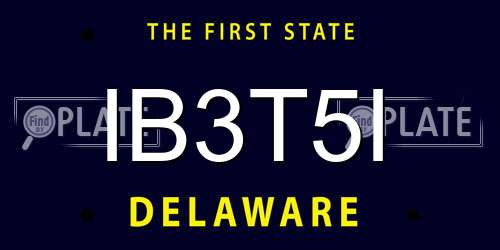 IB3T5I Delaware License Plate