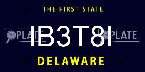 IB3T8I Delaware License Plate