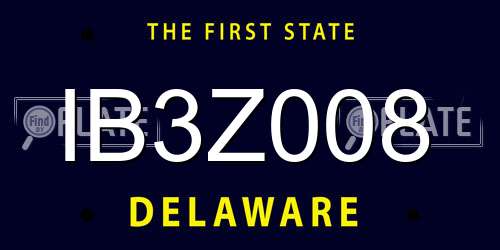 IB3Z008 Delaware License Plate