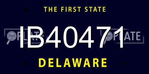 IB40471 Delaware License Plate