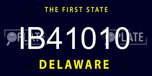 IB41010 Delaware License Plate