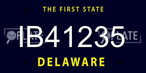 IB41235 Delaware License Plate