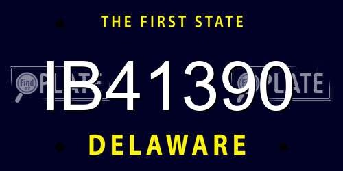 IB41390 Delaware License Plate