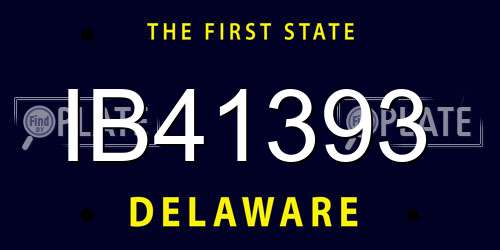 IB41393 Delaware License Plate