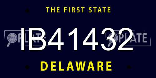 IB41432 Delaware License Plate