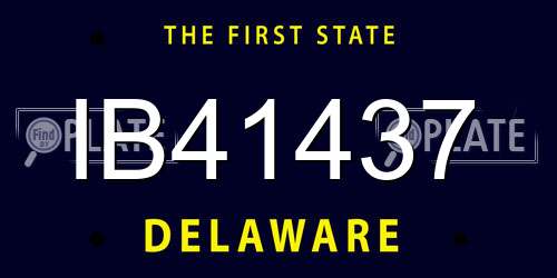 IB41437 Delaware License Plate