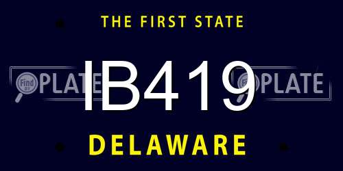 IB419 Delaware License Plate