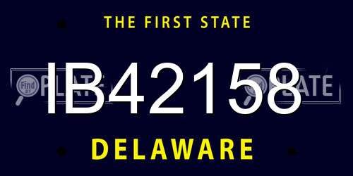 IB42158 Delaware License Plate
