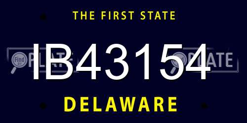 IB43154 Delaware License Plate