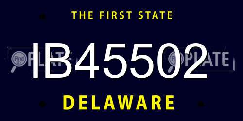 IB45502 Delaware License Plate