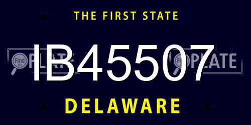 IB45507 Delaware License Plate