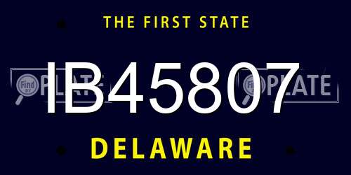 IB45807 Delaware License Plate