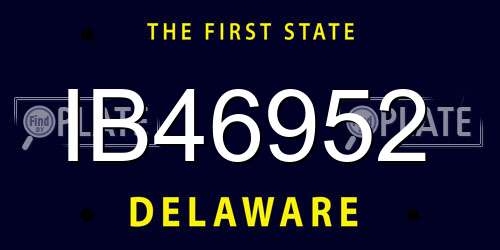 IB46952 Delaware License Plate