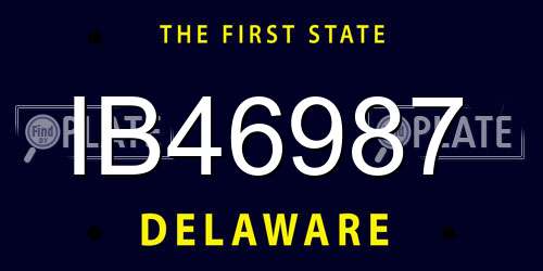 IB46987 Delaware License Plate