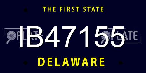 IB47155 Delaware License Plate