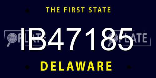 IB47185 Delaware License Plate