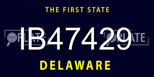 IB47429 Delaware License Plate