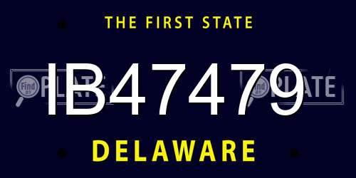 IB47479 Delaware License Plate