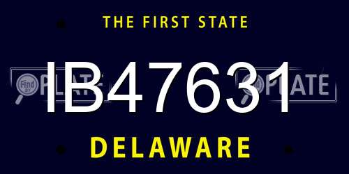 IB47631 Delaware License Plate