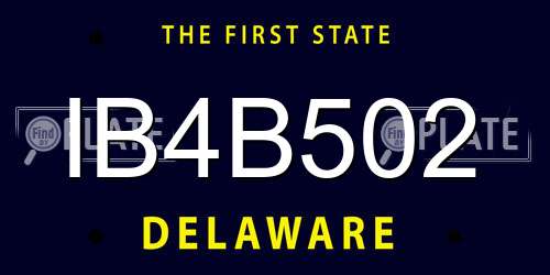 IB4B502 Delaware License Plate