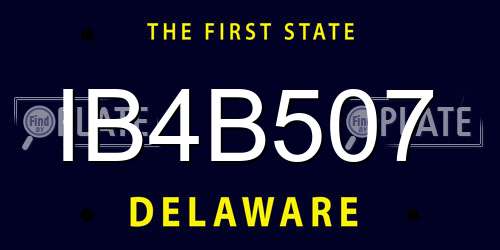IB4B507 Delaware License Plate