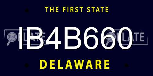 IB4B660 Delaware License Plate