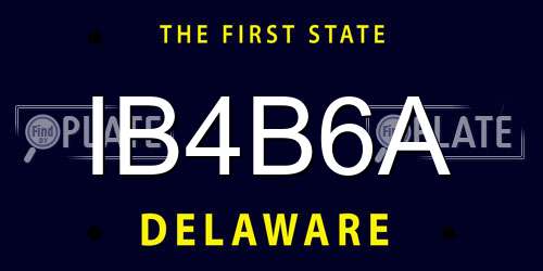 IB4B6A Delaware License Plate