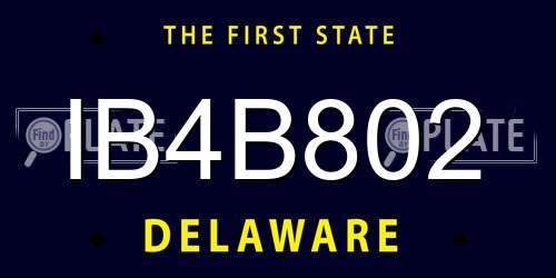 IB4B802 Delaware License Plate