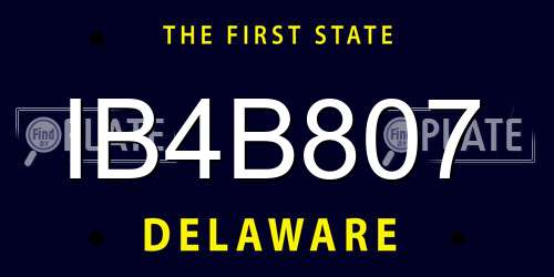IB4B807 Delaware License Plate