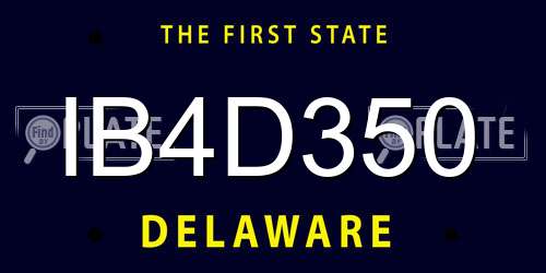 IB4D350 Delaware License Plate