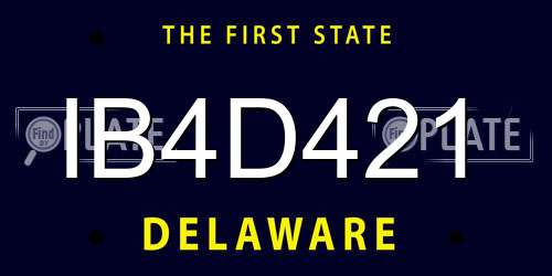IB4D421 Delaware License Plate