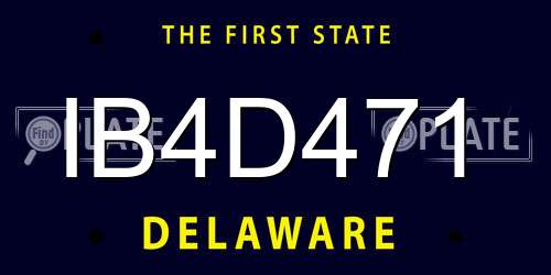 IB4D471 Delaware License Plate