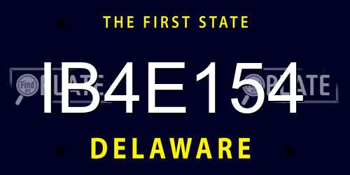 IB4E154 Delaware License Plate