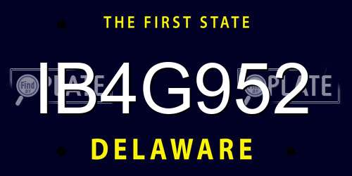 IB4G952 Delaware License Plate