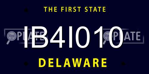 IB4I010 Delaware License Plate
