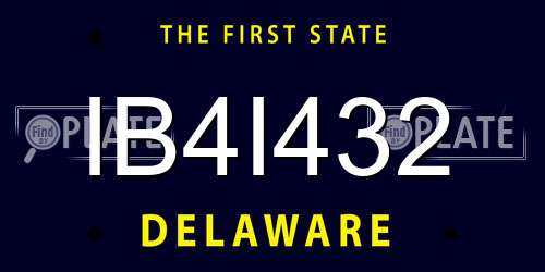 IB4I432 Delaware License Plate