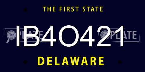IB4O421 Delaware License Plate