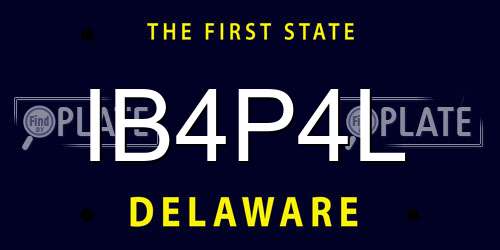 IB4P4L Delaware License Plate