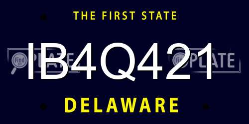 IB4Q421 Delaware License Plate