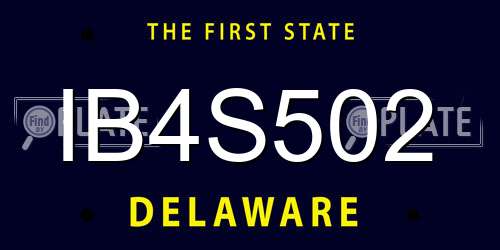IB4S502 Delaware License Plate