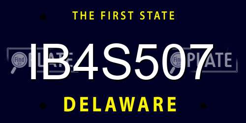 IB4S507 Delaware License Plate