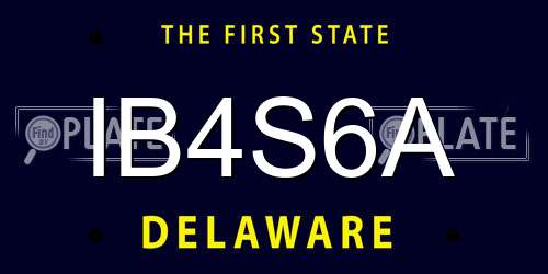 IB4S6A Delaware License Plate